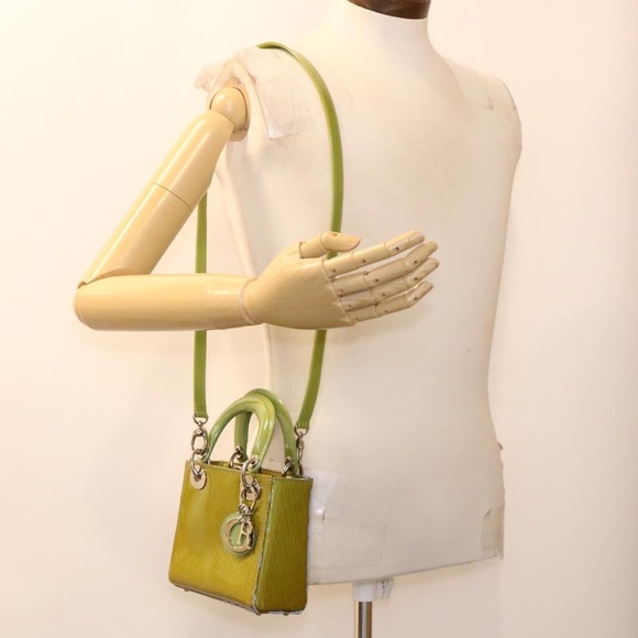 Christian Dior Lady Dior Patent Leather Trotter Embossed Bag with Strap and Card - Picture 2 of 16